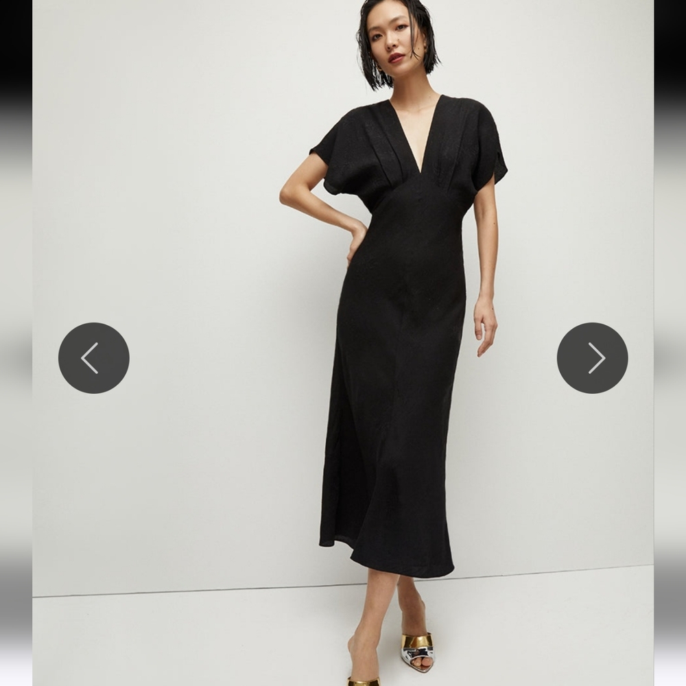 Veronica Beard Black V-Neck Maxi Dress